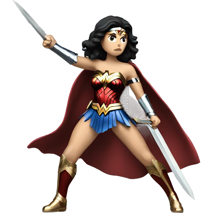 Wonder Woman battling with sword  emoji