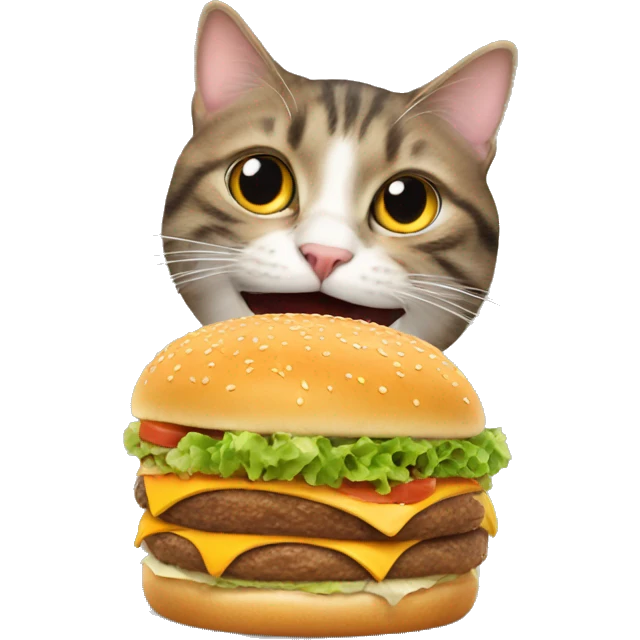 Cat eating a burger  emoji