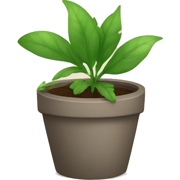 Cut a plant pot in half emoji