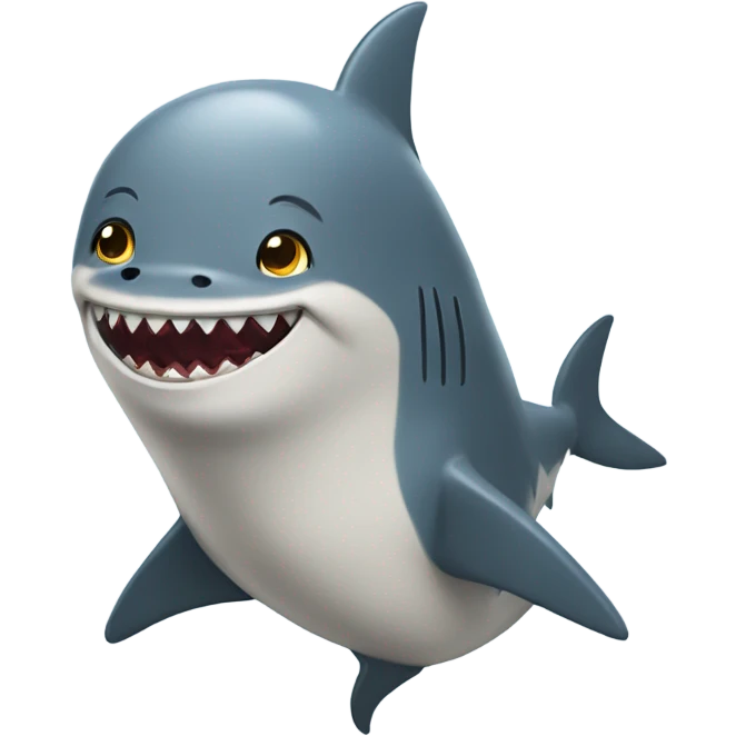 Patado wearing a shark costume and has seal on head emoji