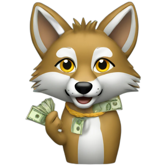 coyote with money emoji
