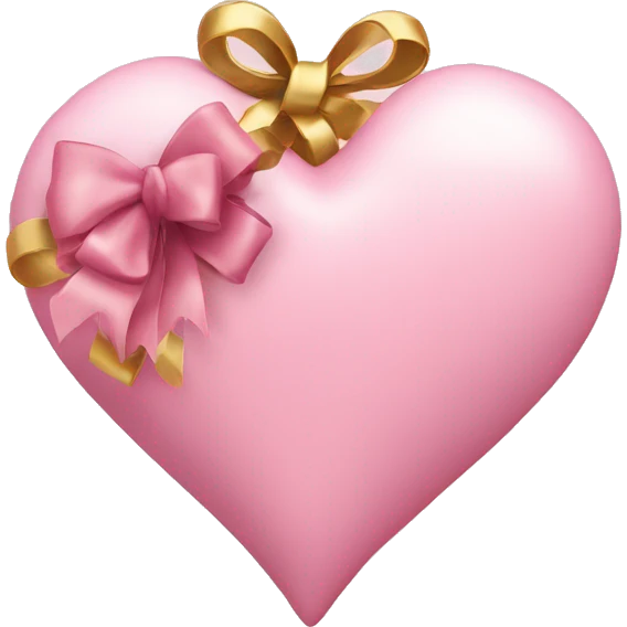 light pink heart with christmas bow emoji