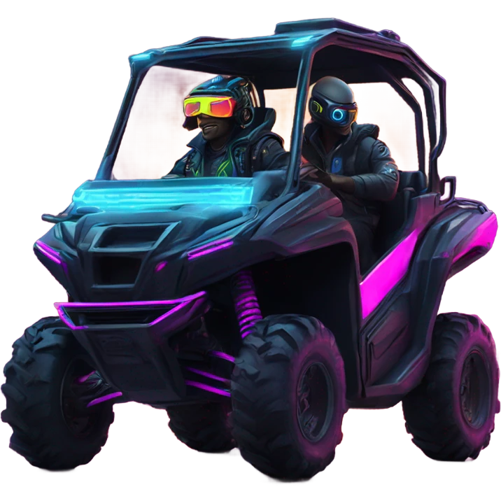 cyber punk UTV neon with driver emoji