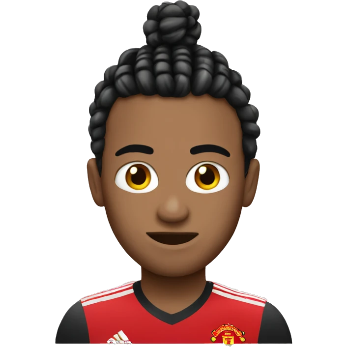 manchester united emoji with short braids emoji
