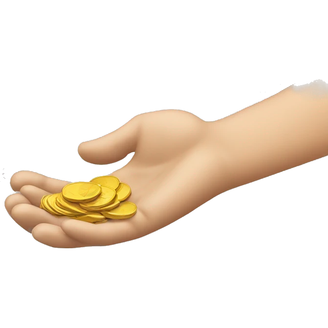 hand dropping coins emoji