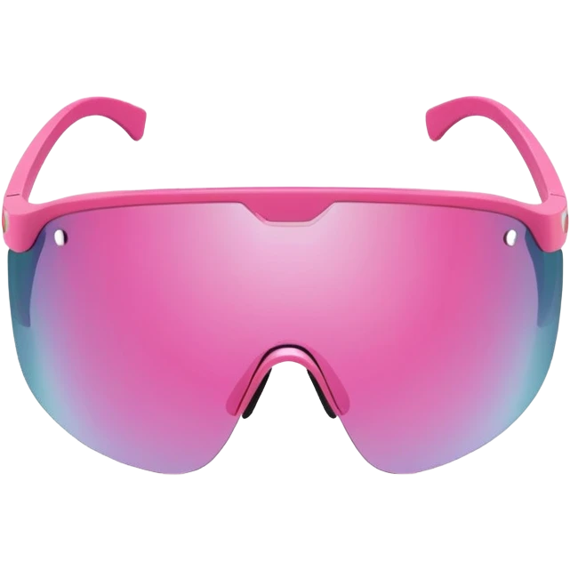 sporty pink shield visor sunglasses with minimalist frame, athletic design, oversized one-piece lens emoji