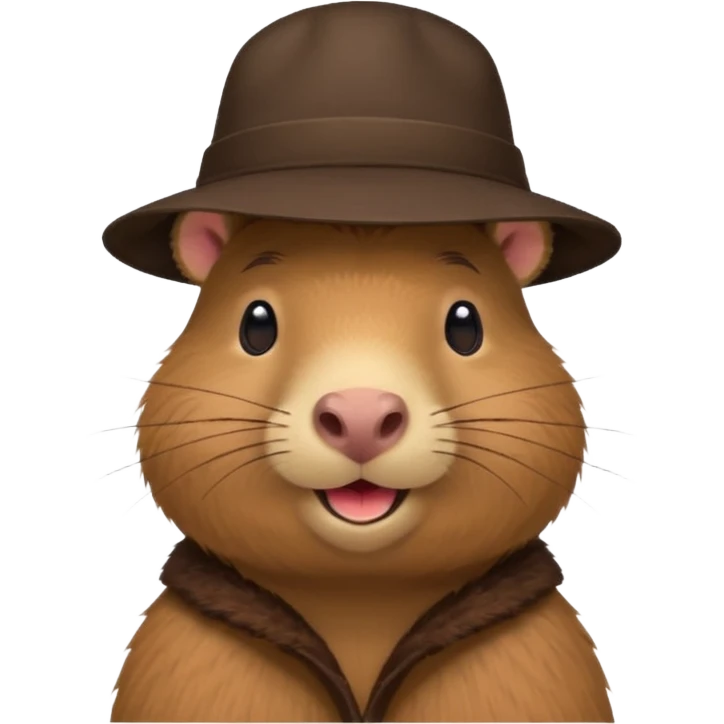 Make me a capybara in a hat like number 3 emoji