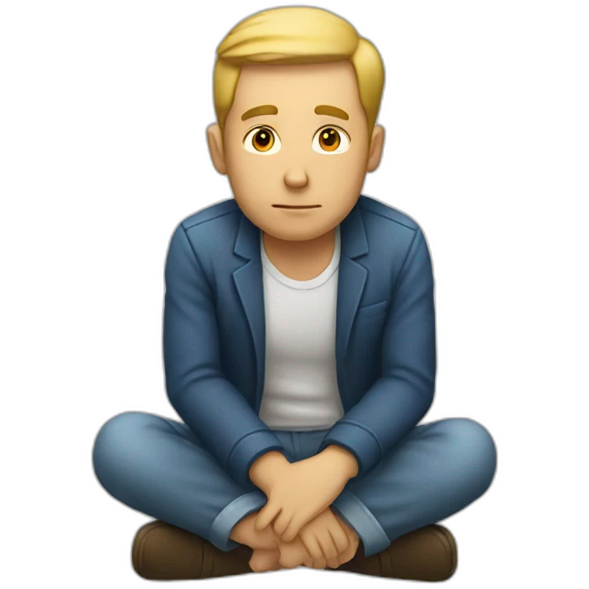 White Man sitting and thinking  emoji