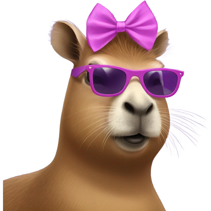 capybara with purple tutu and pink sunglasses  emoji