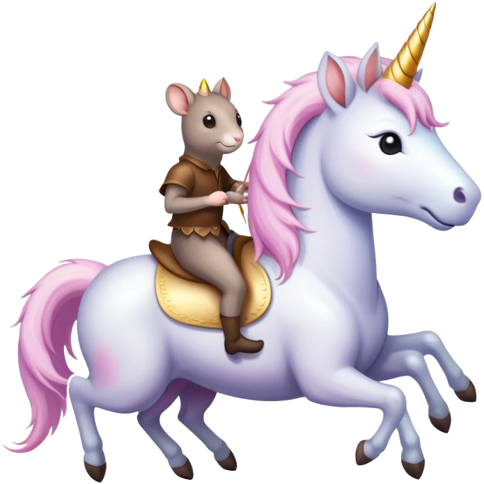 Rat riding a unicorn  emoji
