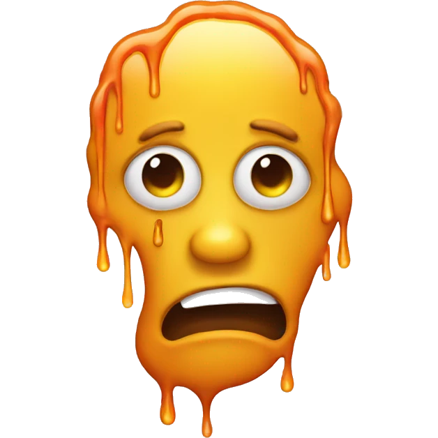 Melting face emoji but with a frown emoji