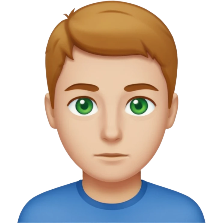 green eyed, blue shirt emoji