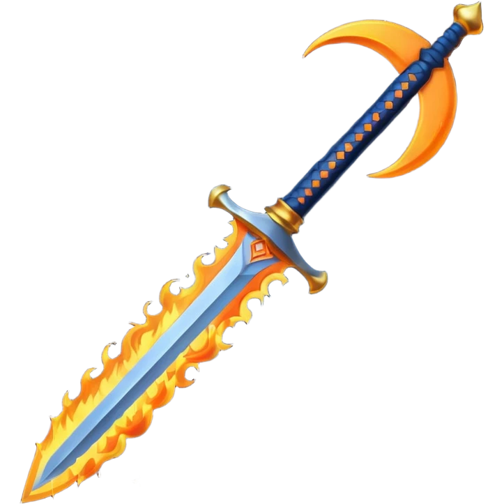 sword fire moon emoji
