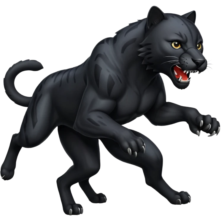A black panther killing a wolf emoji