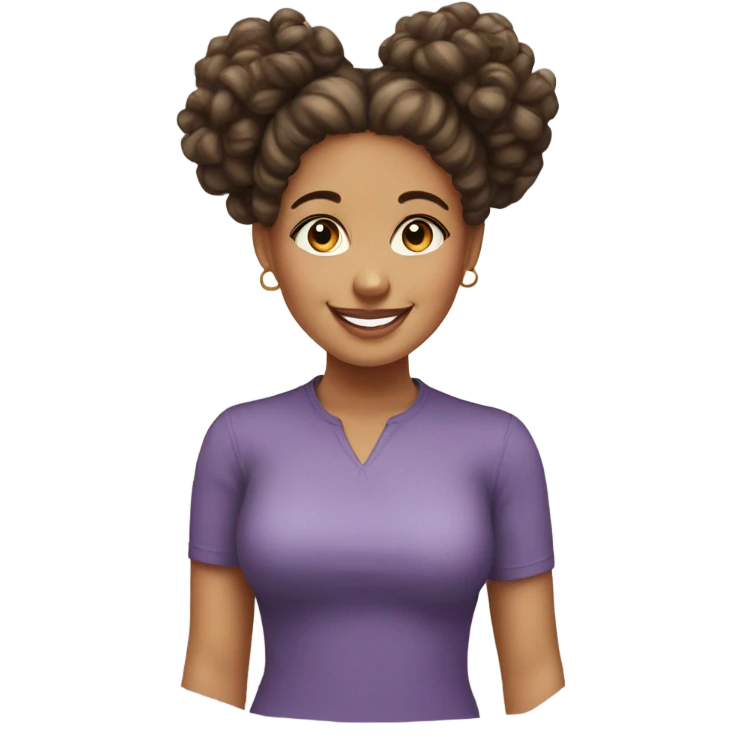 Happy lightskin girl black curls with donut emoji
