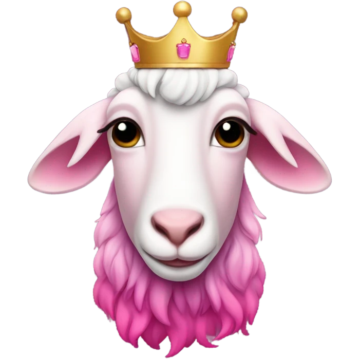 Pink ombre goat with a crown  emoji