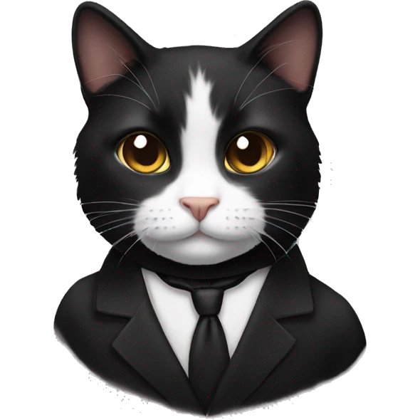 black tuxedo cat emoji