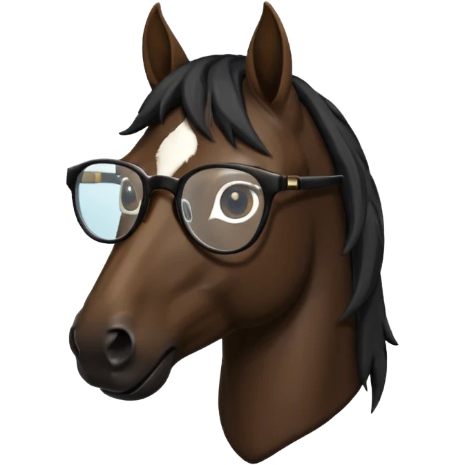 black horse head with glasses emoji
