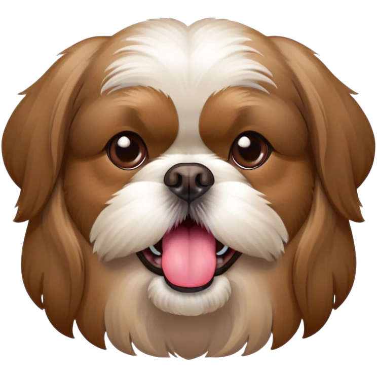 Brown Shih tzu with tongue out emoji
