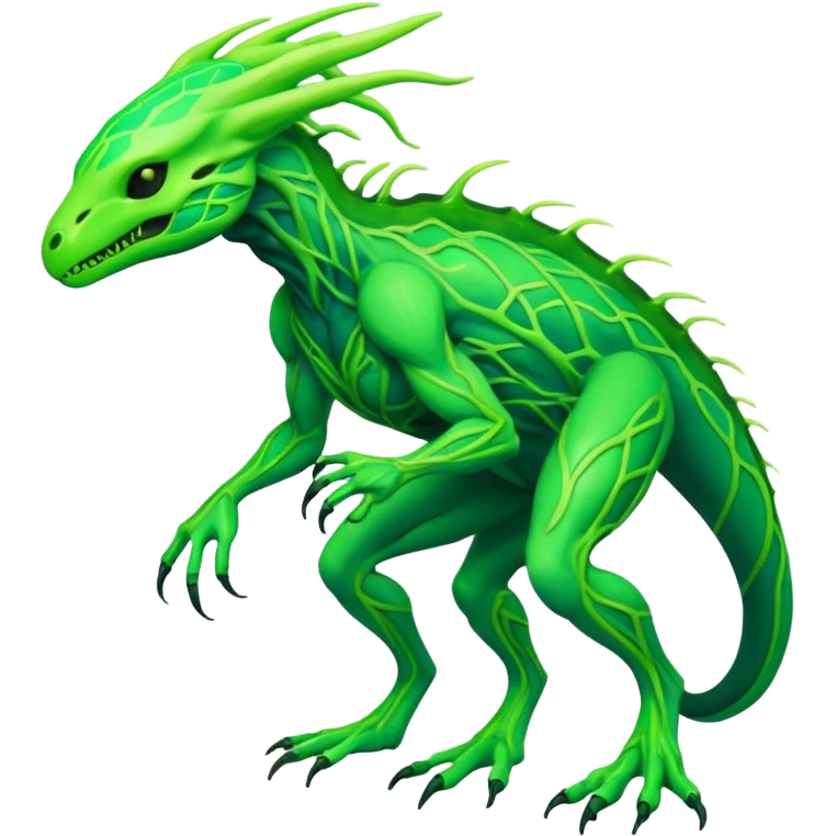Tropical futuristic lush neon Fionbri-Vernid-creature (full body) emoji