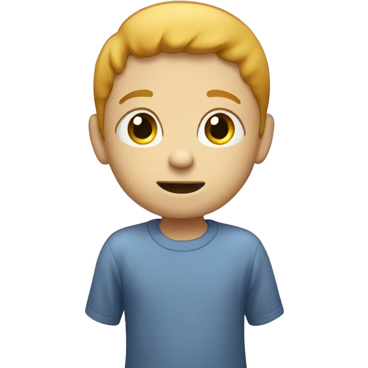 talking child with speech bubble near emoji