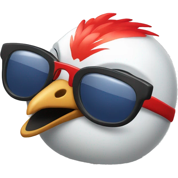 japan airlines red crane bird with sunglasses emoji