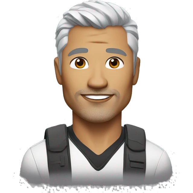 memoji of silver fox, the rock, v neck emoji