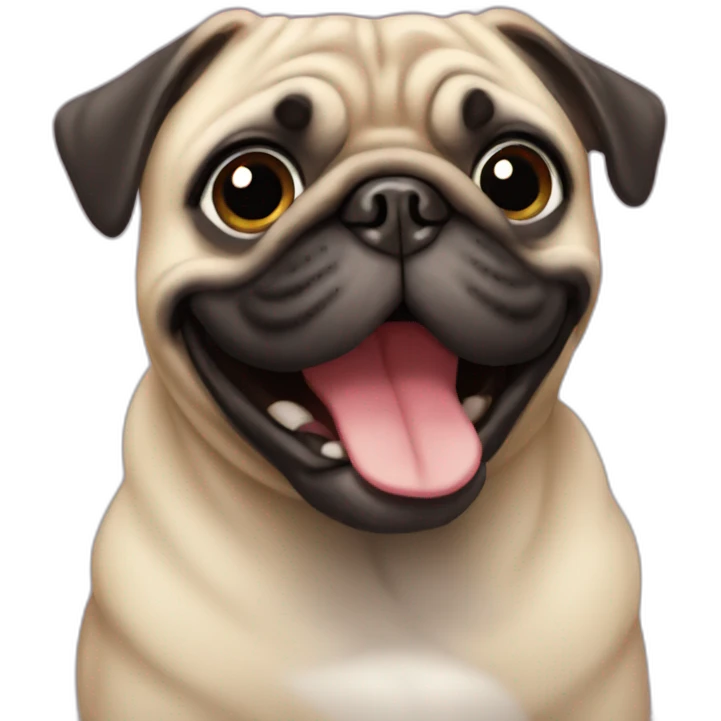 Pug smiling emoji