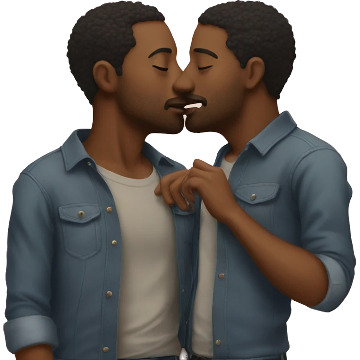 Two men kissing  emoji