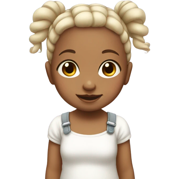 white baby girl with pigtails  emoji