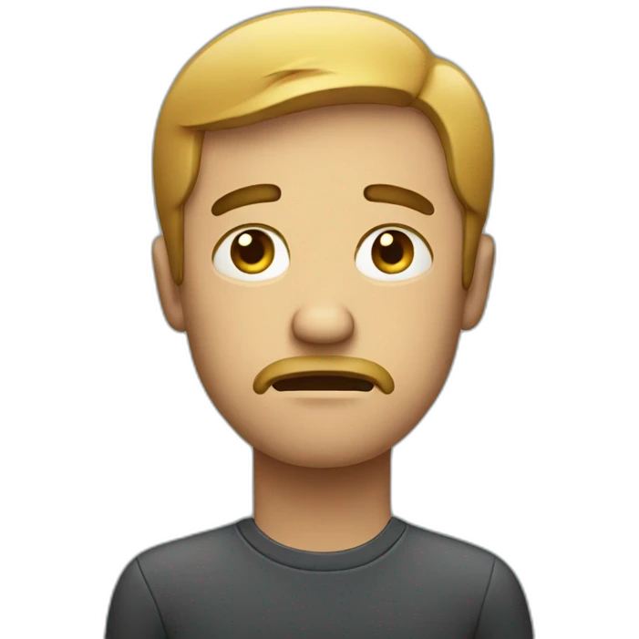Sad man holding his phone emoji