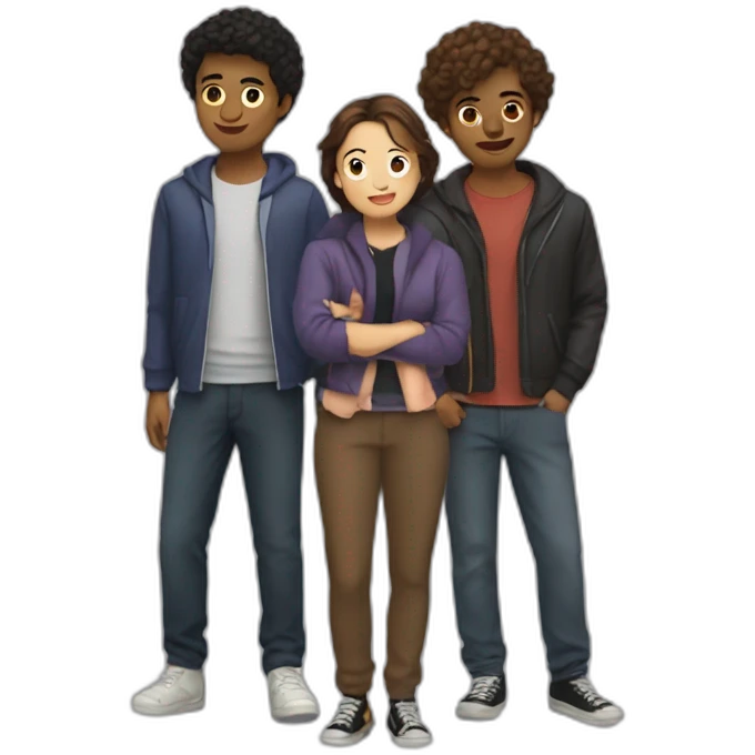 drama team with Agathe, Tung, Harry, and Clement emoji