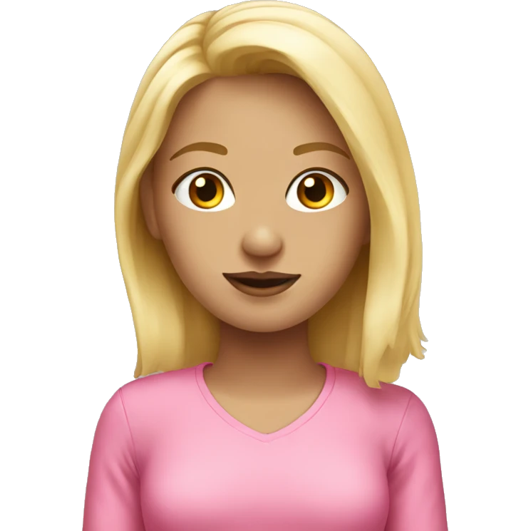 Blonde girl in pink emoji