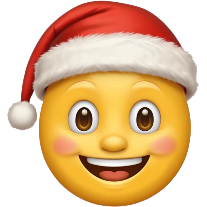 Smiling emoji with santa hat on emoji