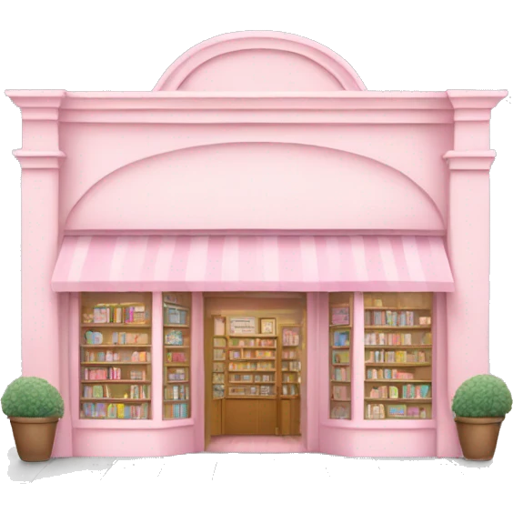 Pastel pink bookstore emoji
