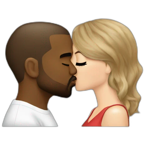 Taylor Swift kissing Kanye west emoji