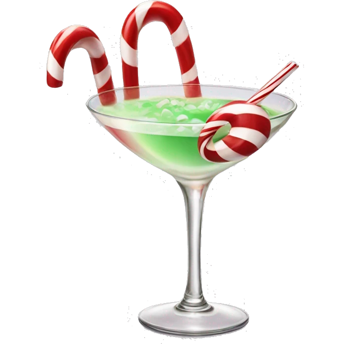 Candy cane martini emoji