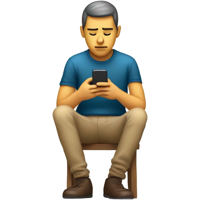 person adicted at phone emoji