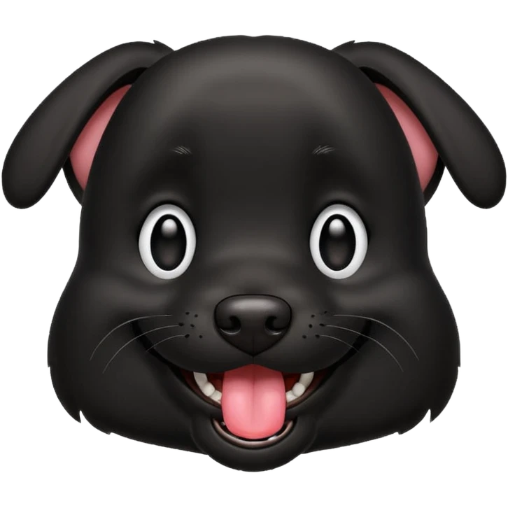 laughing black dog emoji