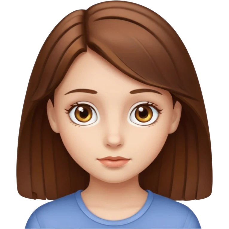 Sweet girl with hazel eyes and brown medium hair  emoji