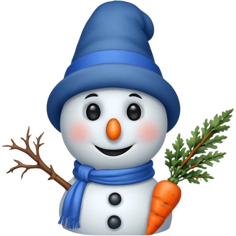 snowman wearing blue hat emoji