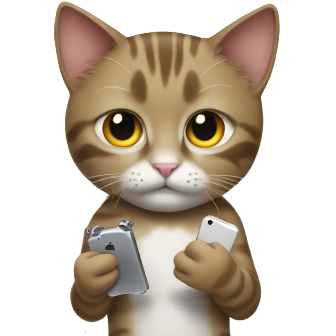 cat holding iphone 15 emoji