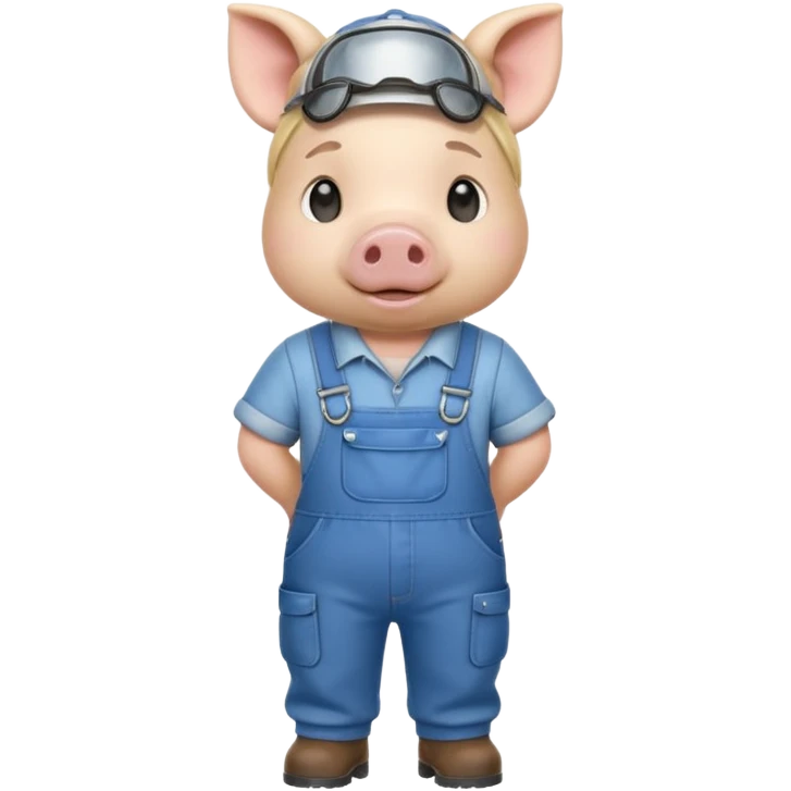 blonde mechanic pig emoji