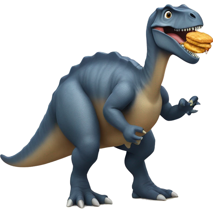 Dominican dinosaur eating chicken Nuggets emoji