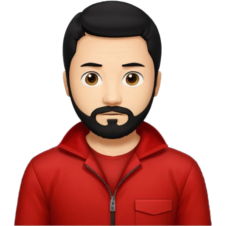 Tokyo in the la casa de papel TV show, black hair with beard emoji