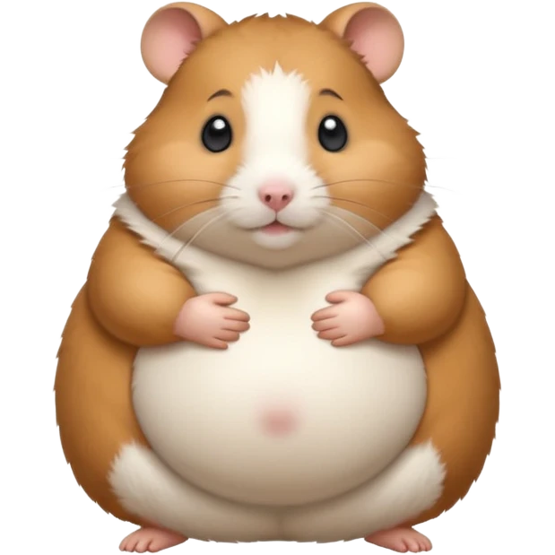 fat hamster holding pregnant belly emoji