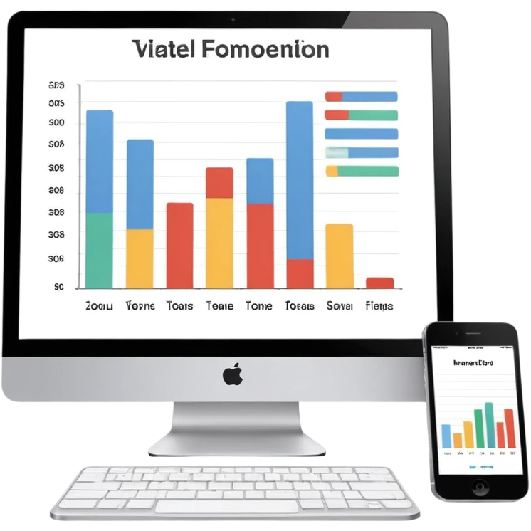 computer screen displaying a single presentation slide with a title line and a chart  emoji