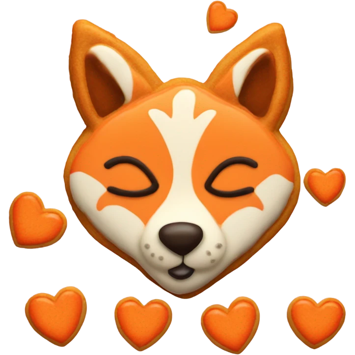 Fox cookie heart emoji
