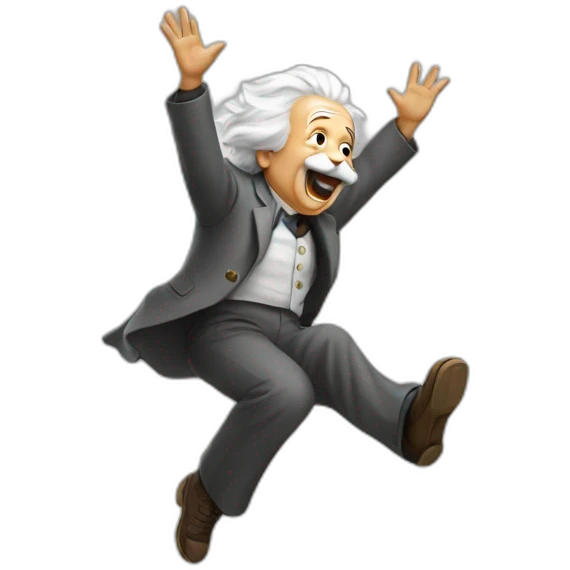 Einstein doing a back flip emoji