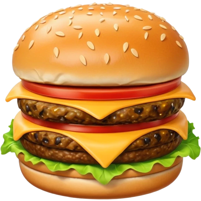 hamburger with eyes and mouth emoji